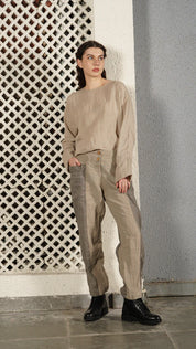 Carey Linen Blend Pant - Latte