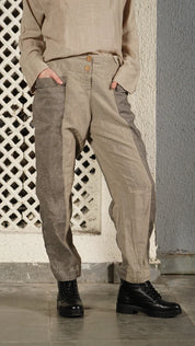 Carey Linen Blend Pant - Latte