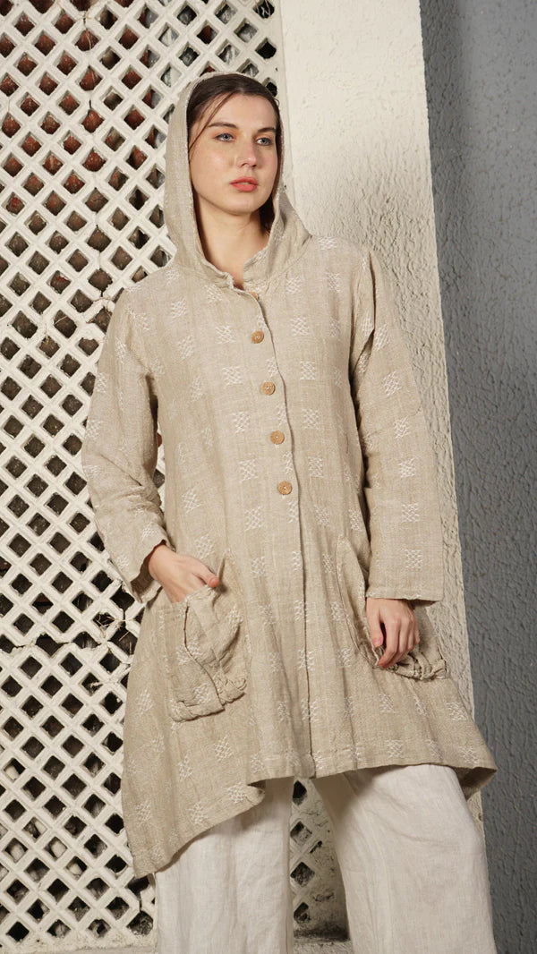 Toby Linen Blend Jacket - Latte