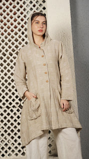 Toby Linen Blend Jacket - Latte