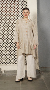 Toby Linen Blend Jacket - Latte