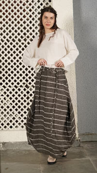Donovan Linen Blend Skirt - Onyx