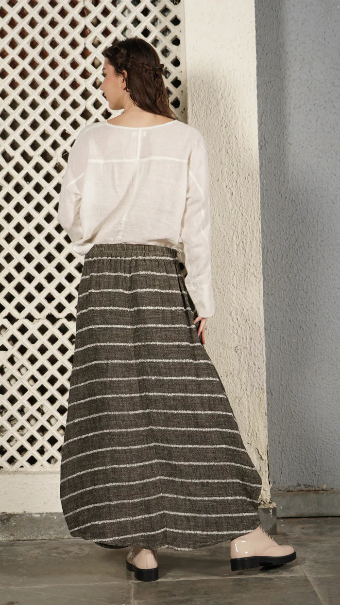 Donovan Linen Blend Skirt - Onyx