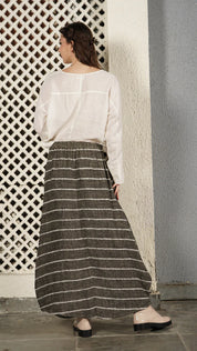 Donovan Linen Blend Skirt - Onyx