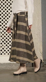 Vegas Linen Blend Skirt - Onyx