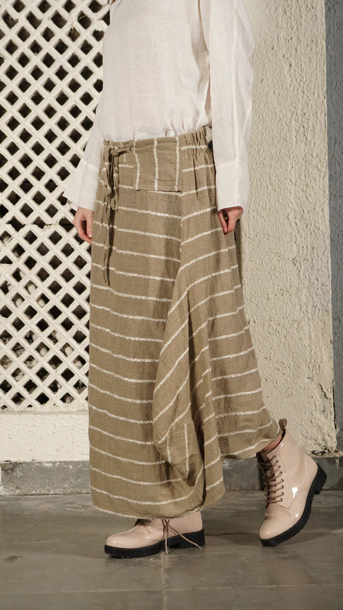 Donovan Linen Blend Skirt - Latte