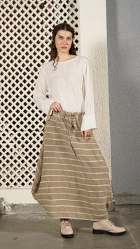 Donovan Linen Blend Skirt - Latte