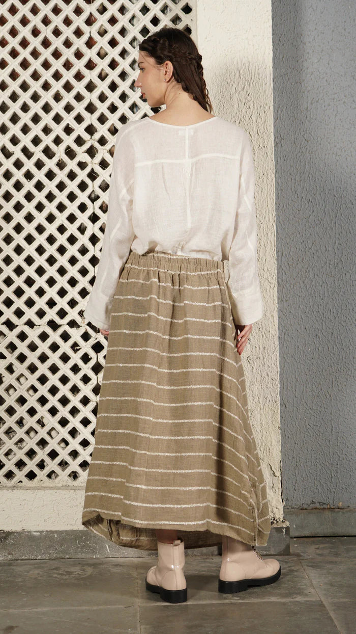 Donovan Linen Blend Skirt - Latte