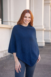 Possum/Merino Poncho - Midnight