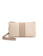 CANDICE LEATHER WALLET WITH SHOULDER STRAP - IVORY/PUTTY