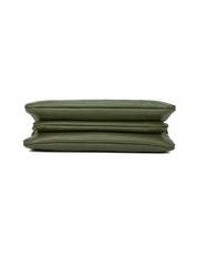 CANDICE LEATHER WALLET WITH SHOULDER STRAP - OLIVE