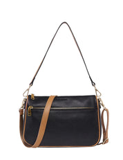 ANTONELLA LEATHER XBODY BAG - BLACK/TAN