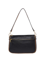 ANTONELLA LEATHER XBODY BAG - BLACK/TAN