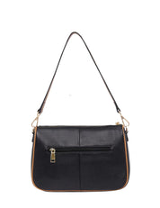 ANTONELLA LEATHER XBODY BAG - BLACK/TAN