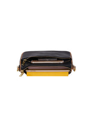 ANTONELLA LEATHER XBODY BAG - BLACK/TAN