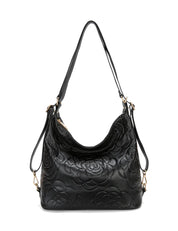 ROSANNA LEATHER CONVERTIBLE BACKPACK - BLACK