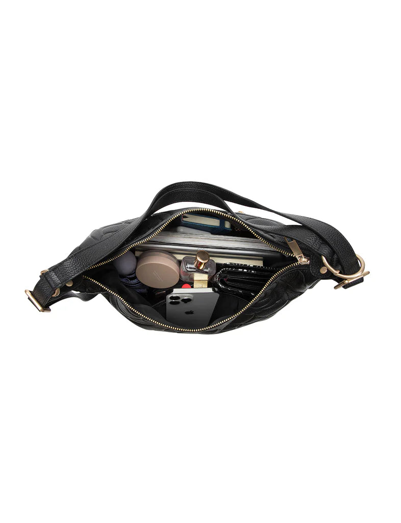 ROSANNA LEATHER CONVERTIBLE BACKPACK - BLACK