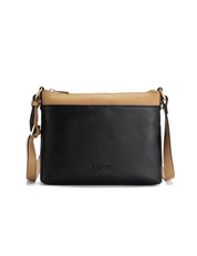 FRANCIS LEATHER XBODY BAG WITH RFID COMPARTMENT - BLACK/TAN