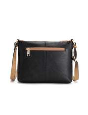 FRANCIS LEATHER XBODY BAG WITH RFID COMPARTMENT - BLACK/TAN