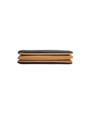CLEO TRIPLE COMPARTMENT LEATHER XBODY BAG - BLACK/TAN