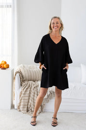 Fundamental Linen Ease Dress - Black