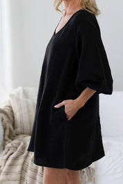 Fundamental Linen Ease Dress - Black