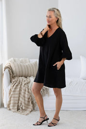Fundamental Linen Ease Dress - Black