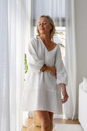 Fundamental Linen Ease Dress - Off White