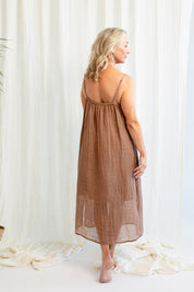 Luxe Linen Midi Dress - Clay