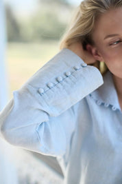 Alexa Linen Blouse - Soft Blue