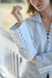 Alexa Linen Blouse - Soft Blue
