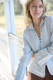 Alexa Linen Blouse - Soft Blue