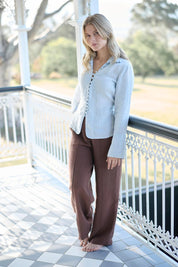 Alexa Linen Blouse - Soft Blue