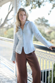 Alexa Linen Blouse - Soft Blue