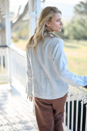 Alexa Linen Blouse - Soft Blue