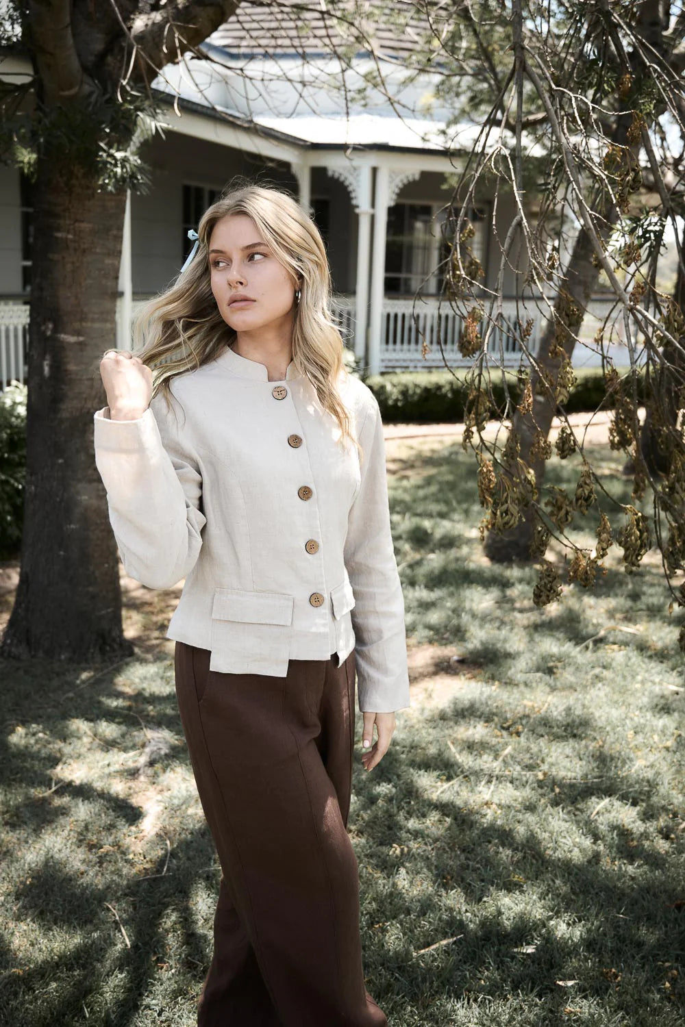 Benny Linen Jacket - Natural