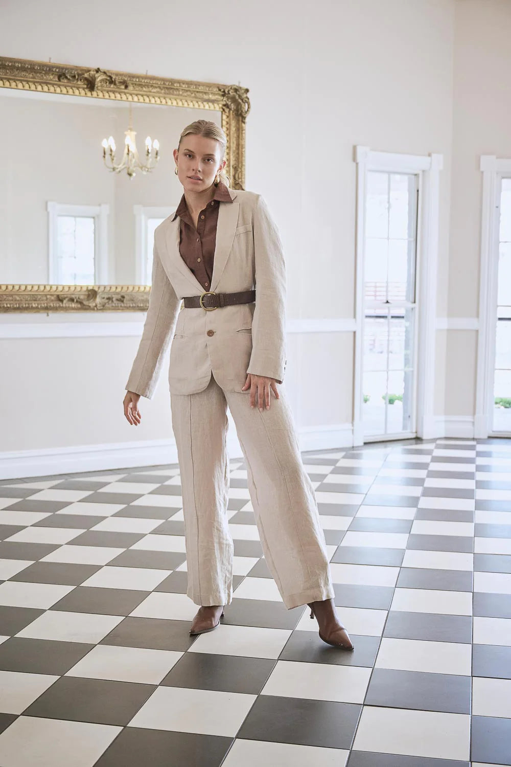 Classic Linen Blazer - Natural