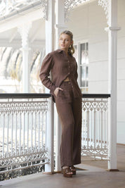 Copenhagen Linen Blouse - Chocolate