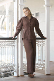 Copenhagen Linen Blouse - Chocolate