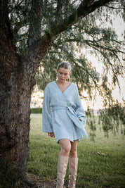 Frida Linen Dress - Soft Blue