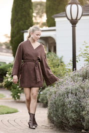 Frida Linen Dress - Chocolate