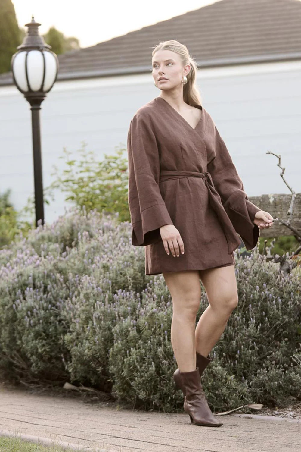 Frida Linen Dress - Chocolate