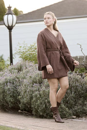 Frida Linen Dress - Chocolate