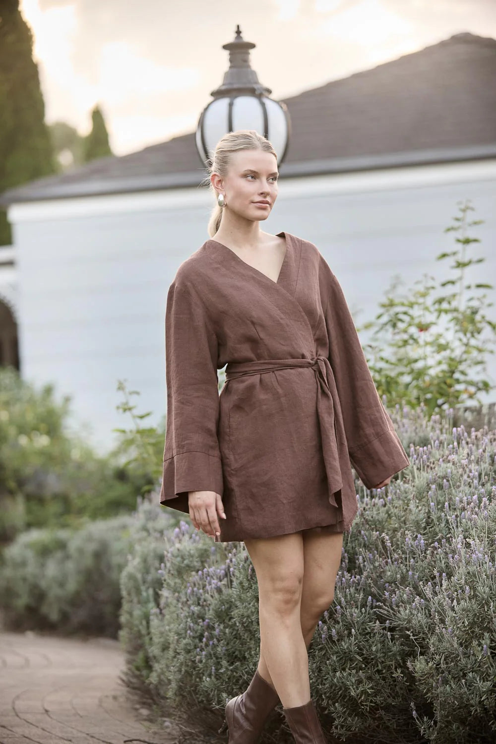 Frida Linen Dress - Chocolate