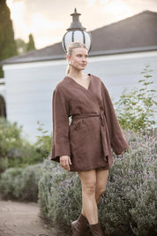 Frida Linen Dress - Chocolate