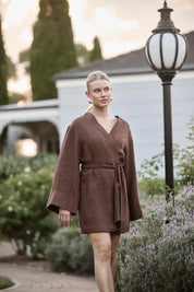 Frida Linen Dress - Chocolate