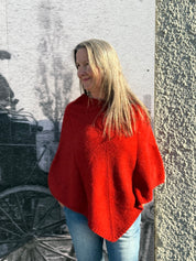 Possum/Merino Poncho - Pumpkin