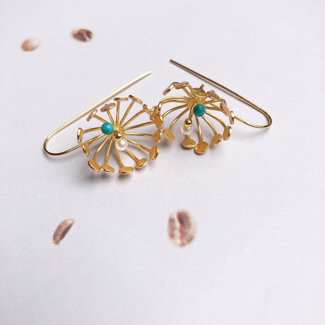 Spider Lilly Hook Earrings