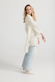 Gwendolyn Long Lace Shirt - Cream