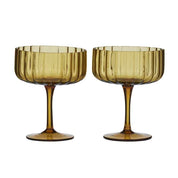 Hazel Set of 2 Glass Coupe - 350ml Amber